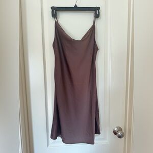NWOT Urban Outfitters Mallory Cowl Neck Slip Dress in Brown